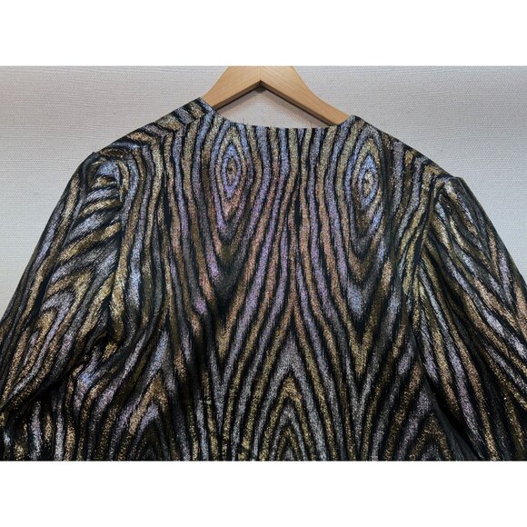 Vintage Pierre De Roche Open Front Blazer Jacket Womens Size 36 Multi Metallic - Picture 10 of 13